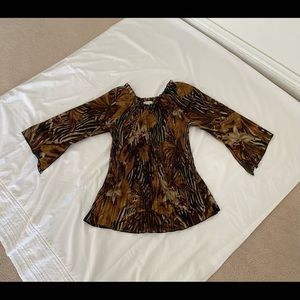 JAIPUR Pleated georgette jungle print top! Small